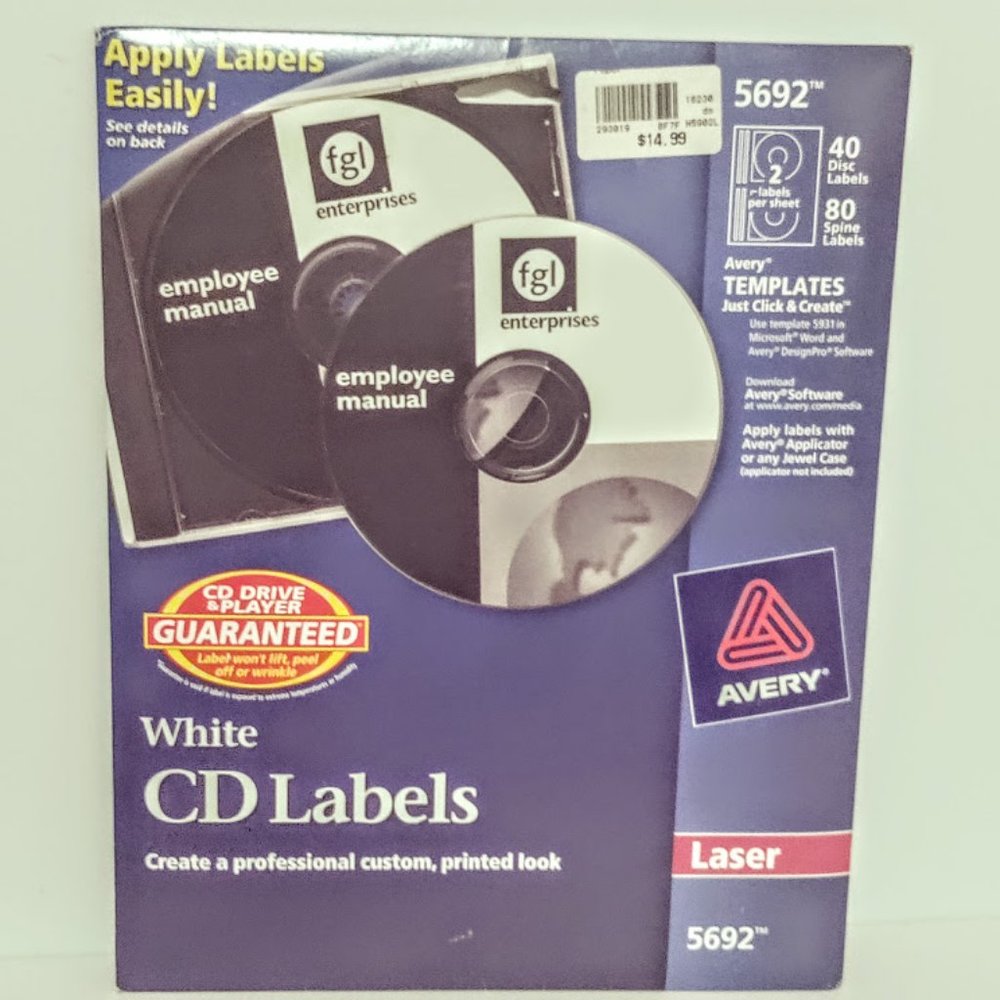 AVERY White CD Labels No. #5692 Laser